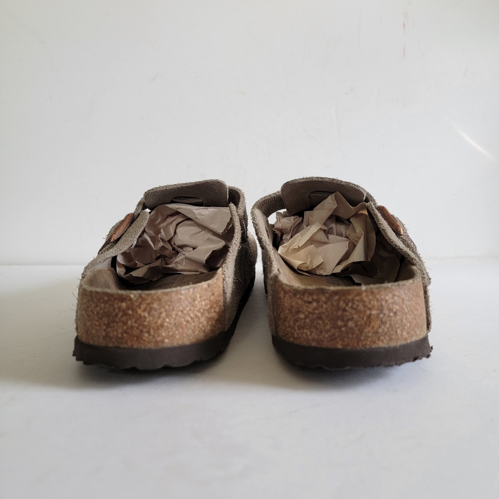 Birkenstock Boston Clogs Mens 45 12 12.5 Taupe Suede Slip On Neutral Minimalist - Picture 8 of 16